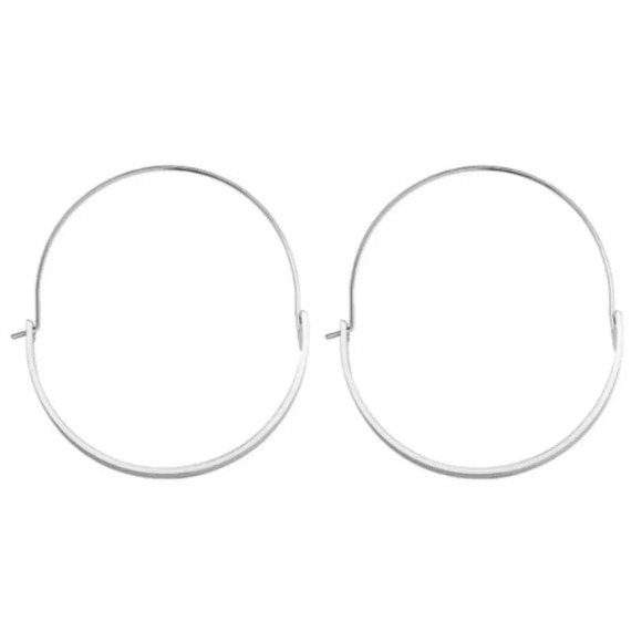 Minimalist 925 Sterling Silver Hoop Earrings - Picture 5 of 5